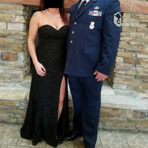 Black lace evening gown/prom dress